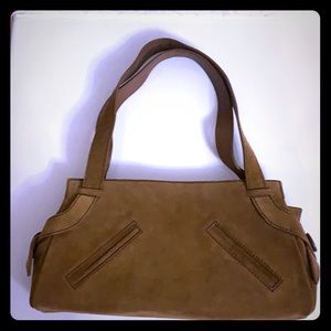 Brown suede Sergio Rossi shoulder bag